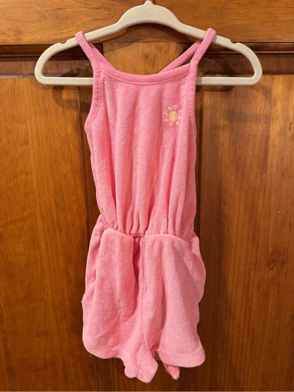 Girls' Pink Terry Romper